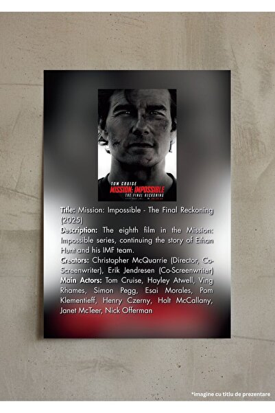 VreauPoster Poster Infografic Mission: Impossible Final Reckoning, Actiune To...