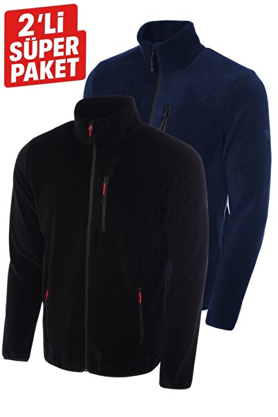 GHASSY CO. 2'lİ Paket Pro Rüzgar Geçirmez 5 Cepli Outdoor Tam Fermuarlı Polar...