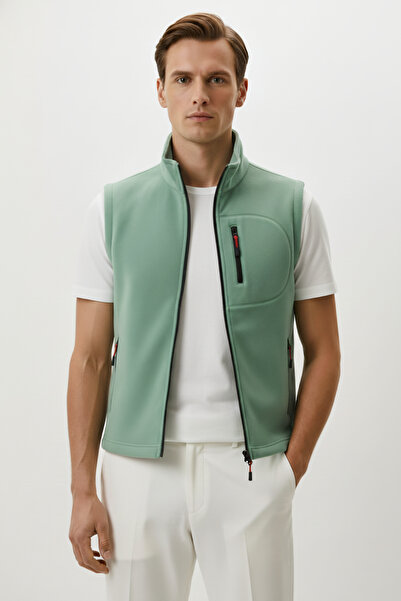 Kozik Men's Çağla Vest Sleeveless 3-Pocket Men's Fleece Casual Standard Comfortable Zippered Fleece Vest Men's