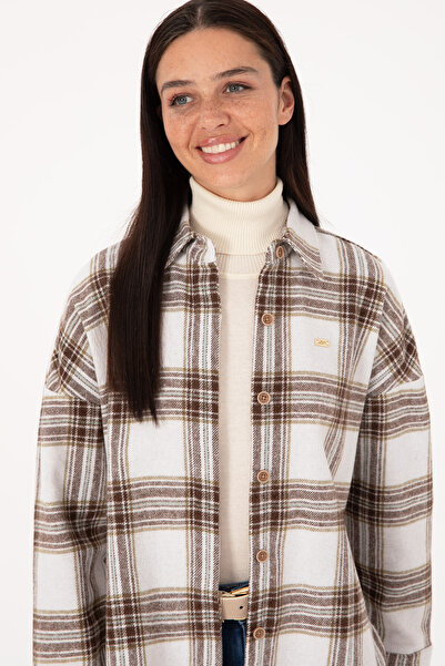 U.S. Polo Assn. Cămașă de damă, crem, cu mânecă lungă, 50316698-VR027