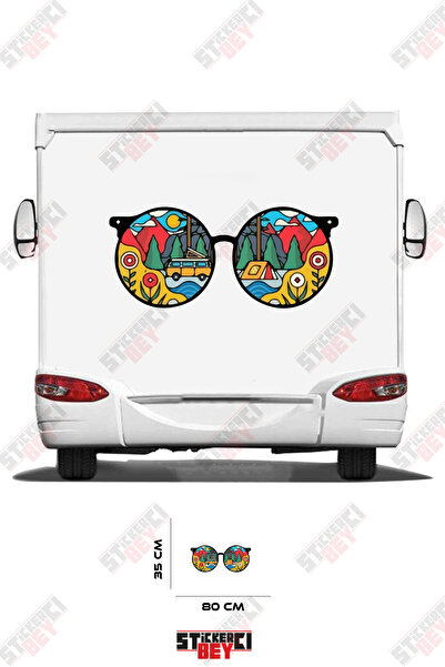 STİCKERCI BEY Nature Patterned Glasses Visual Caravan Sticker Coating
