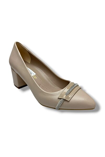 Cakgo C-shoes 103-26 genuine leather striped embellished chunky heel women's ...