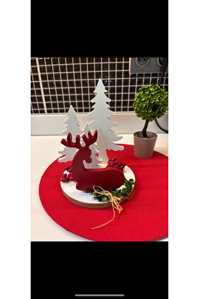 Ayd Home Decor de Crăciun cu cerb roșu ornament din lemn prezentare de Crăciun de Anul Nou