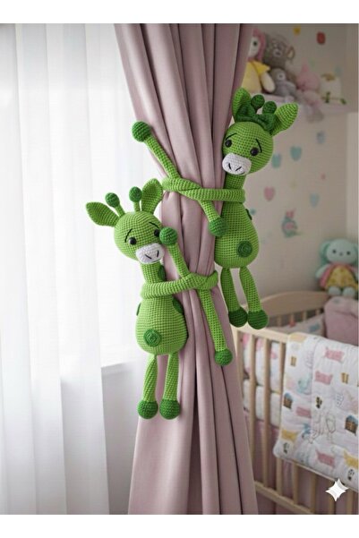 stoks toys Amigurumi Zürafa Perde Tutucu (2 Adettir)