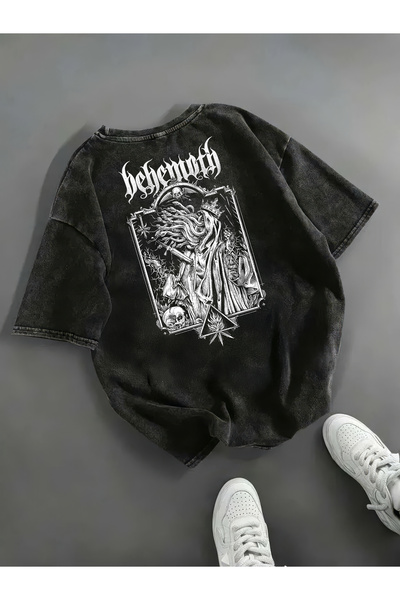 Freak Tshirt Black Color Printed Unisex Oversized Cut Washed Vintage T-Shirt