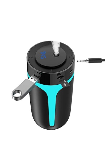 IdealTI Umidificator auto Bluetooth – Muzică și aer curat, FM, USB, AUX, MP3, Lumină ambientală