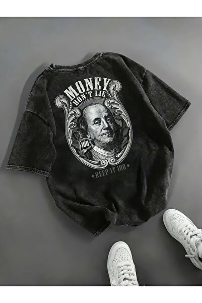 Freak Tshirt Black Color Printed Unisex Oversized Cut Washed Vintage T-Shirt