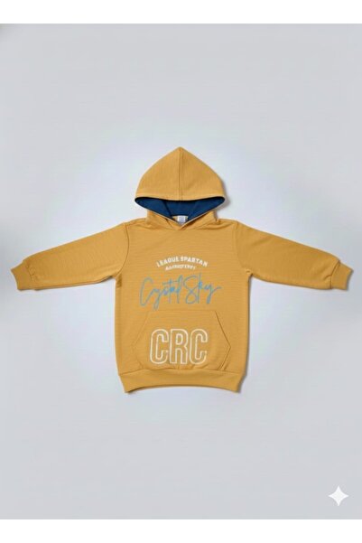 Karınca Boy's Blue Color Hooded Kangaroo Pocket Thin Seasonal Sweat