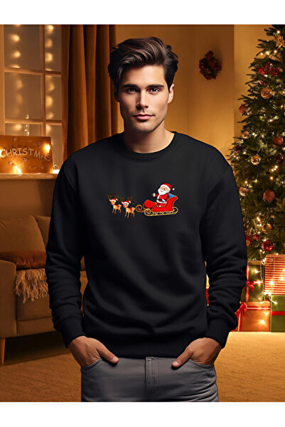 Hunors Sportswear & Company سويت شيرت عيد الميلاد الفاخر من سانتا كلوز مع غزال