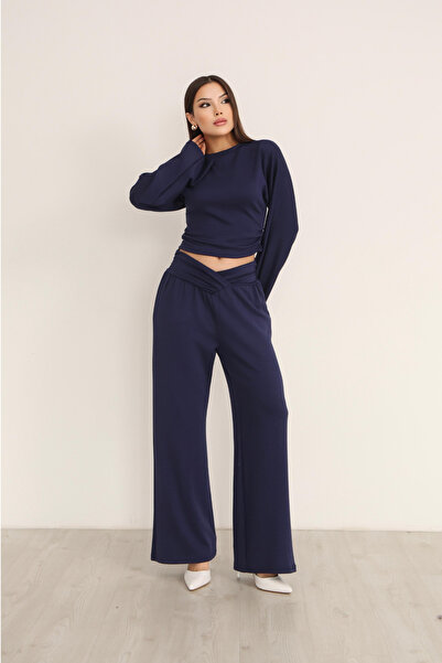 moda poni Women's Oversized Crop Top and Palazzo Pants Sets