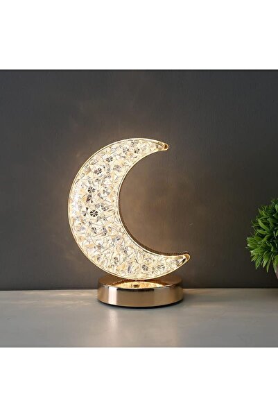Yuwell YU WELL Crystal Table Lamp Smart Touch 3-Color Changing Desk Lamp (Ramadan Moon)