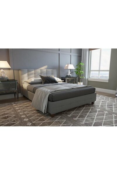 Abdo1996 Multi-size Gray Linen Bed