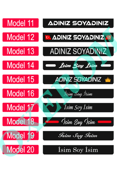 OXEROM Kişiye Özel Motor Uyumlu UV Baskılı Pleksi Takmatik Plakalık