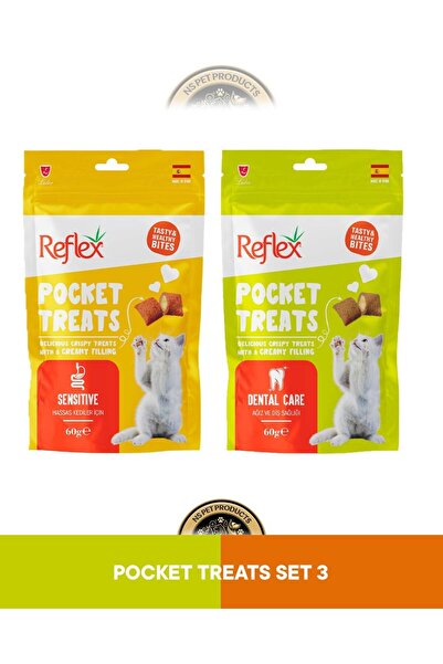 Reflex Pocket Treats Sensitive Hassas Kediler & Dental Care Ağız ve Diş Sağlı...