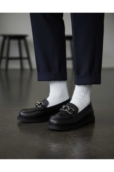 UZN AYAKKABI Black Women's Daily Comfortable Loafer New Style Ballet Shoes