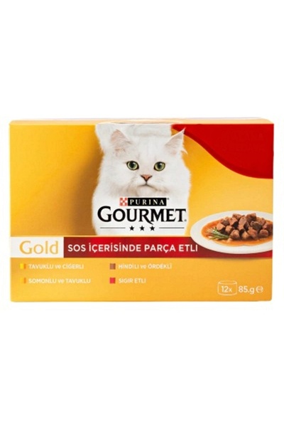 Gourmet Gold Soslu ParçaYetişkin Kedi Konservesi 12 Adet x 85 Gr