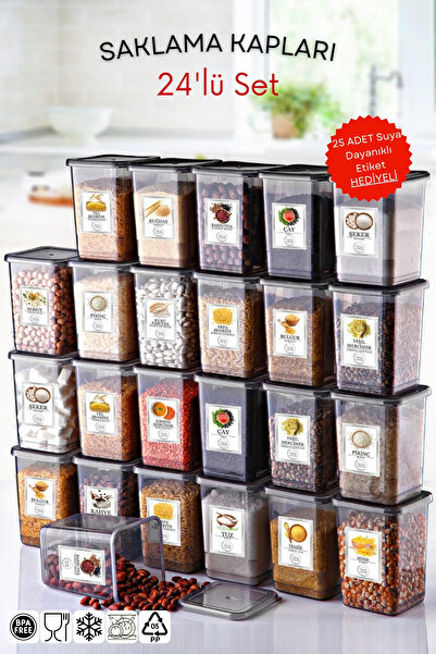 We House Set of 24 Storage Containers with Labels 550 Ml.