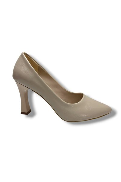 Cakgo حذاء نسائي C-Shoes 349-26 بكعب عالٍ من الجلد اللامع المجعد