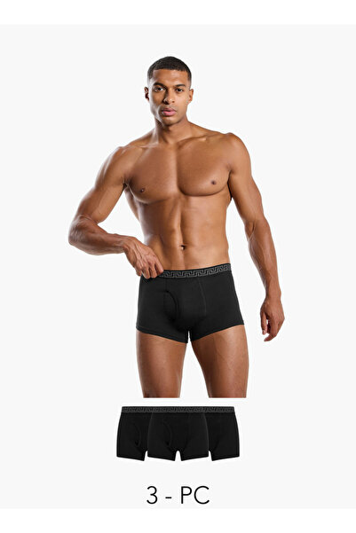 FAV سراويل داخلية قطنية رجالية بنقشة هندسية - عبوة من 3 قطع
