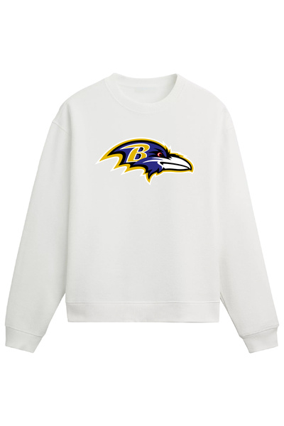 BA Sportswear سترة رياضية بيضاء عادية لفريق بالتيمور لكرة القدم الأمريكية