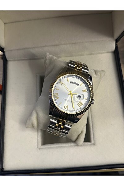 QUARTZ Erkek Rlx Model Çift Takvimli Çelik Kol Saati Hediye Kutusunda