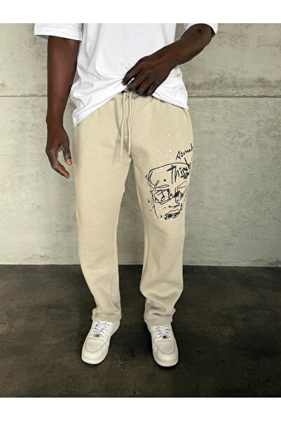 KağanKY Γκρι Φόρμα Κρανίου με τύπωμα