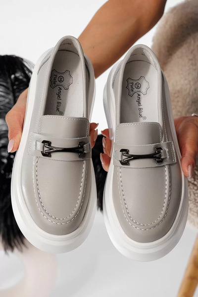 Zaira Women's casual shoes in gray genuine leather Mai #20868 - 41