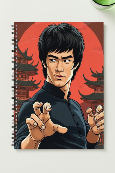 BLACKONECLASS BRUCE LEE A5 Metal Spiralli Çizgisiz kalın bristol Kapak BRUCE ...