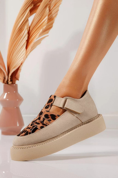 Zaira Pantofi casual dama bej din piele ecologica intoarsa Alegria #21867 - 40