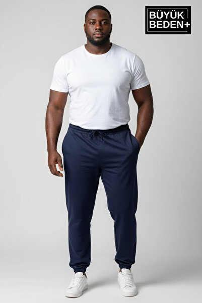 Superlife Men's Plus Size Elastic Leg Two Thread Comfortable Fit Slim Sweatpants Spr26Bea951