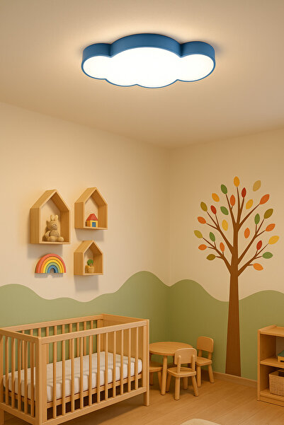 dizano Bulut Desenli Modern LED Tavan Lambası 4000K Günışığı, Çocuk Odası Ayd...