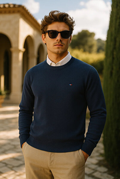 comstar سترة طويلة زرقاء أساسية مريحة للرجال