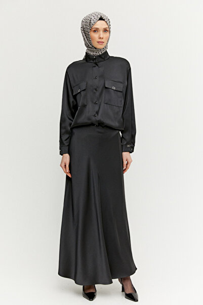 Setrms Yüksek Yakalı Saten Gömlek