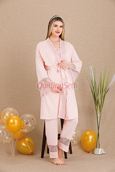 quilling Pembe Renkli Derin Patlı, Lady 33002 Sabahlıklı 3lü Lohusa Hamile Pi...
