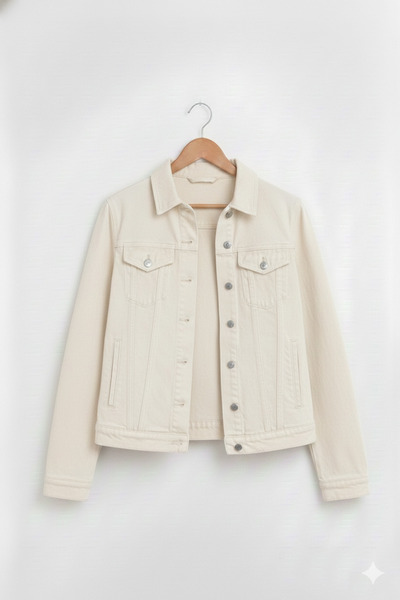 WKM Men's Jean Denim Standard Fit Buttoned Denim Jacket with Pockets