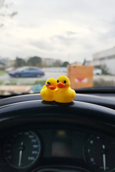 CharmFancy 🐥 3'lü Sevimli Ördek Çift - Torpido Aksesuarı - Duck Couple