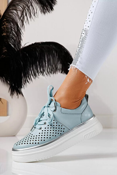 Zaira Pantofi casual dama albastri din piele naturala Alida #21581 - 39