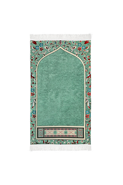 Yeşilipek Kabe İmamı Şönil Astarlı Seccade 01 Yeşil