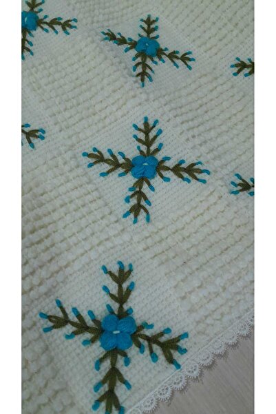 Papatyam بطانية أطفال مصنوعة يدويًا من خيوط مينوس الفاخرة مقاس 95 × 95 سم، مبطنة من الخلف، صناعة تونسية