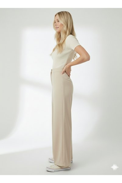 ribana Women's High Waist Flared Flared Palazzo Pants