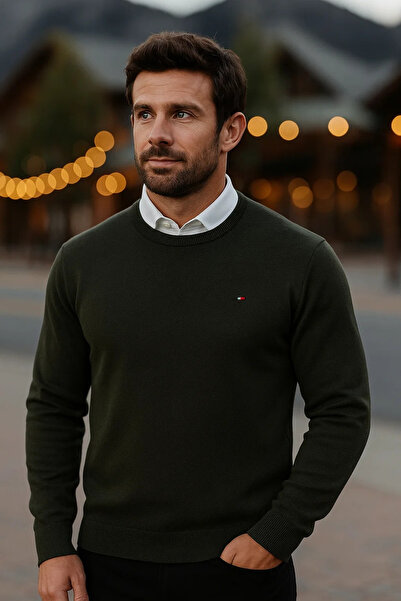 comstar Ανδρικό βασικό χειμερινό μακρύ πουλόβερ χακί