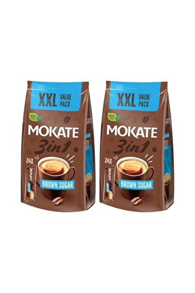 mokate عبوة اقتصادية كبيرة جدًا من السكر البني 3 في 1، 24 كيسًا، عبوة من قطعتين