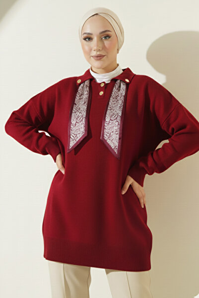 benguen Scarf Knitwear Tunic R7178 Claret Red