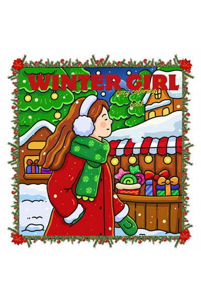 M&H Coloring Winter Girl - 21x21 cm Boyama Kitabı, Çocuk ve Yetişkinler için