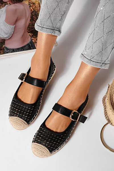 Zaira Espadrile dama negre din piele ecologica Eda #21471 - 40