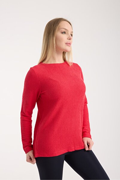 G-FOX Women's Embossed Textured Long Sleeve Knit Blouse – Comfortable Fit, Stretchy and Soft Textured Transitional 3016