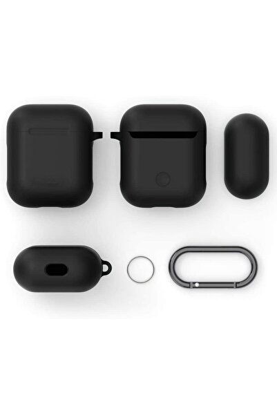Apple (compatible) Black AirPods Case with Ring Holder