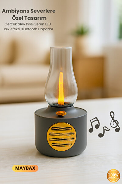 OWWOTECH Gaz Lambası Tasarımlı Işıklı Bluetooth Hoparlör Masa Lambası Nostalji Bluetooth Speaker