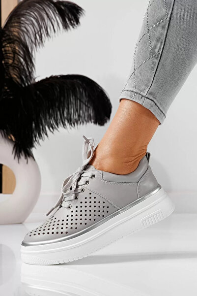 Zaira Women's casual shoes in gray genuine leather Alida #21580 - 41