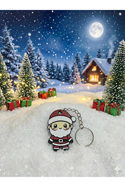 METAKEY3D 🎄   سلسلة مفاتيح بتصميم خاص مع شخصية سانتا كلوز اللطيفة - هدية لعي...